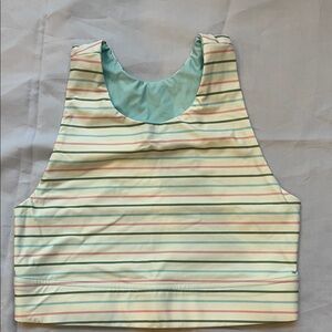 Addison Bay striped racerback cropped top, size S